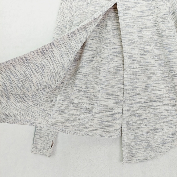 ZYIA White & Black Space Dye Print Split Back Long Sleeve Tops 3277 - Picture 5 of 7